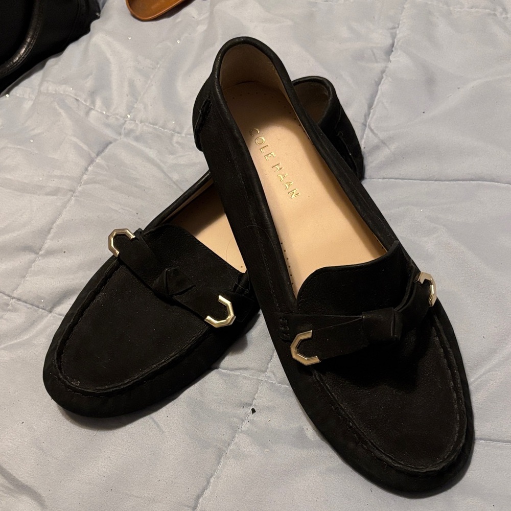Cole Haan Women's Suede Black Loafers